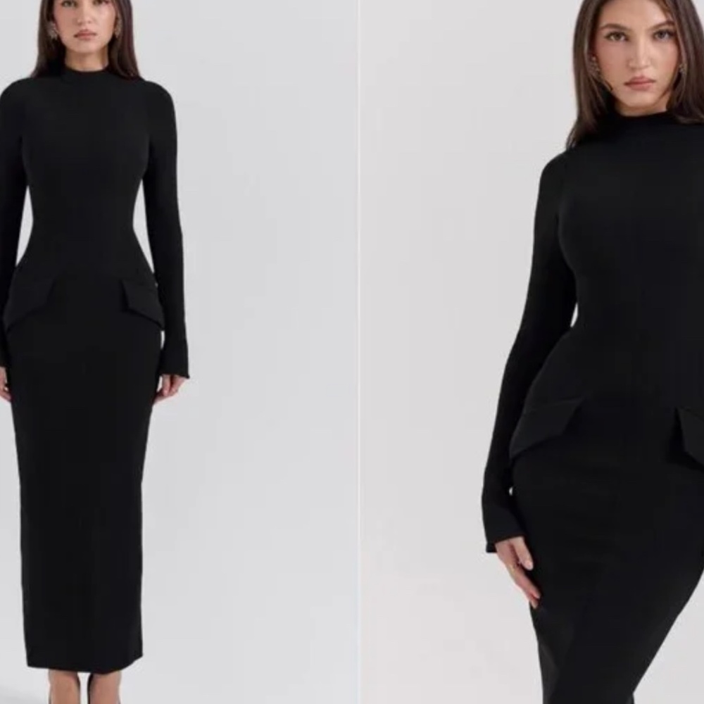 HOUSE OF CB 'Marie-Louise' Black Turtleneck Maxi Dress NWOT